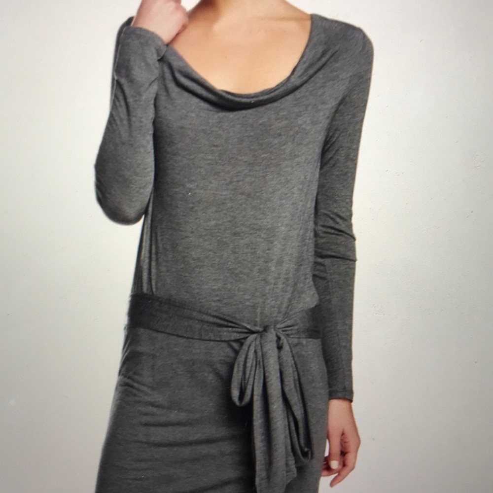 Haute Hippie Faux Wrap Back Long Sleeve Dress
